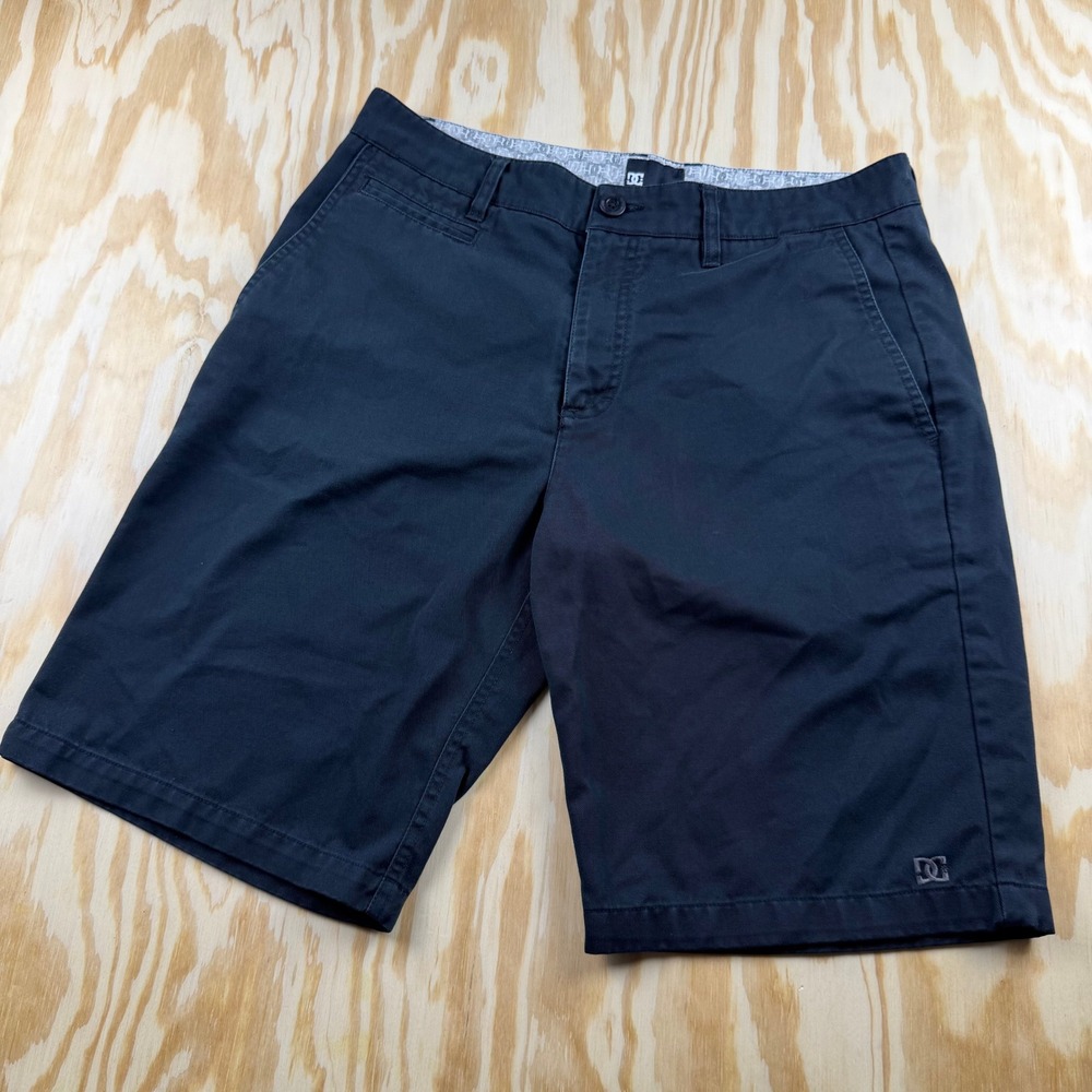 DC Shoes Mens Black Chino Skate Shorts Size 32 Cotton Twill Walk Shorts